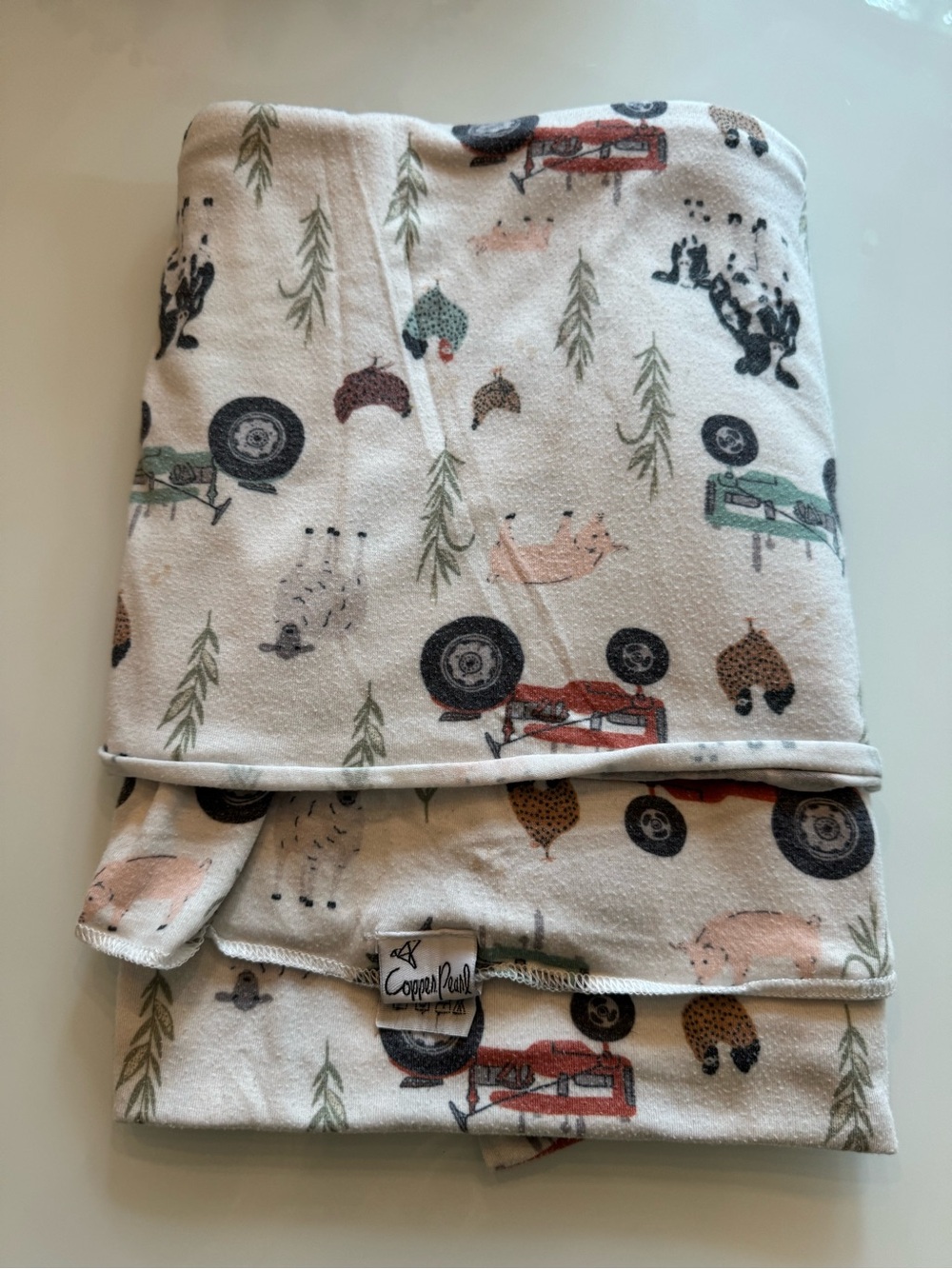 Copper Pearl knit swaddle blanket